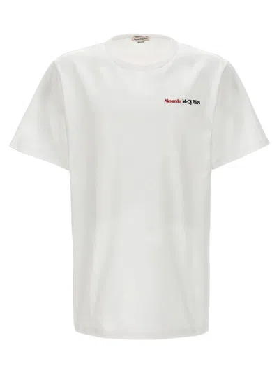 Alexander Mcqueen Logo Embroidery T-shirt In White
