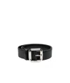 Alexander Mcqueen Logo-engraved Buckle Belt In Black