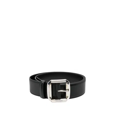 ALEXANDER MCQUEEN LOGO-ENGRAVED BUCKLE BELT