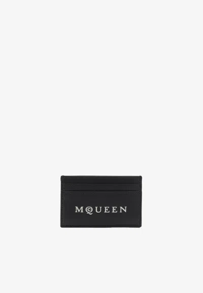 Alexander Mcqueen Logo-engraved Cardholder In Black
