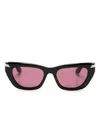 Alexander Mcqueen Acetate Cat Eye Rivet Sunglasses In Black
