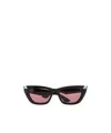 Alexander Mcqueen Acetate Cat Eye Rivet Sunglasses In Black