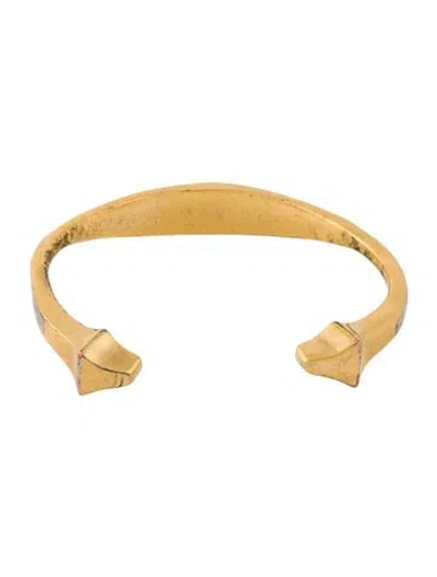 Pre-owned Alexander Mcqueen Logo Engraved Cuff Bracelet, 7.5" In Multi
