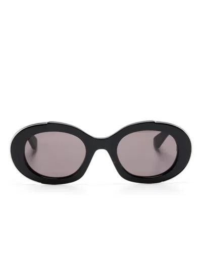 Alexander Mcqueen Sonnenbrille Mit Ovalem Gestell In Schwarz