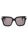 Alexander Mcqueen Logo-engraved Oversize-frame Sunglasses In 黑色