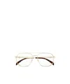 Alexander Mcqueen Logo-engraved Pilot-frame Glasses In Nude