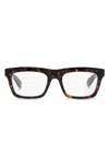 Alexander Mcqueen Logo-engraved Rectangle-frame Glasses In Brown