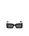 Alexander Mcqueen Logo-engraved Rectangle-frame Sunglasses In Black
