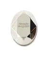 Alexander Mcqueen Logo Engraved Ring In White
