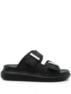 Alexander Mcqueen 50mm Rubber Slide Sandals In Black