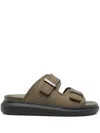 Alexander Mcqueen Logo-engraved Sandals In Green