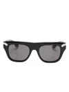 Alexander Mcqueen Logo-engraved Square-frame Sunglasses In Black