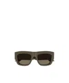 Alexander Mcqueen Logo-engraved Square-frame Sunglasses In Brown