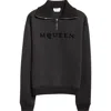 Alexander Mcqueen Logo Half Zip Sweatshirt In Black