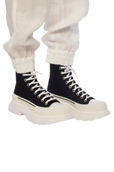 Alexander Mcqueen Logo High-top Sneakers In Black