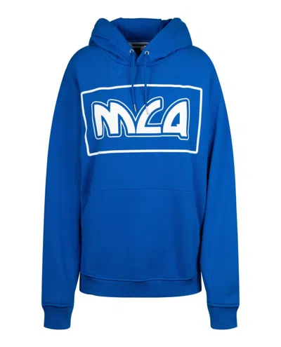 Alexander Mcqueen Logo Hooded Sweatshirt In Blue