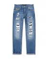 Alexander Mcqueen Logo Imitation Jeans In Blue
