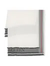 Alexander Mcqueen Logo-intarsia Frayed Wool Blend Scarf In White