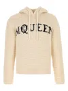 Alexander Mcqueen Mcqueen Inlaid Logo Hoodie In Neutrals