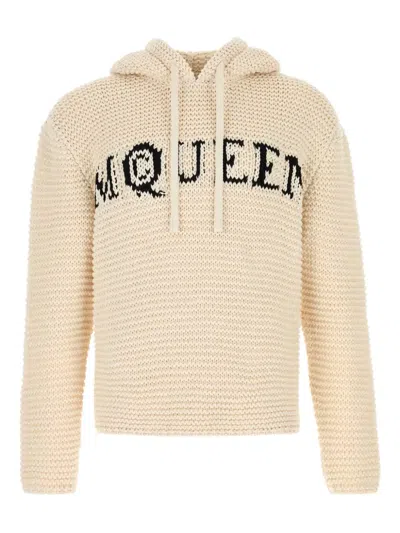 ALEXANDER MCQUEEN LOGO-INTARSIA HOODIE