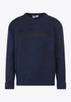 Alexander Mcqueen Logo-intarsia Crew Neck Jumper In Blue