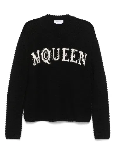 ALEXANDER MCQUEEN LOGO-INTARSIA SWEATER