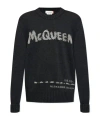 Alexander Mcqueen Pullover Girocollo Mcqueen Graffiti In Black