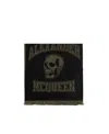 Alexander Mcqueen Logo-jacquard Wool Scarf In Black