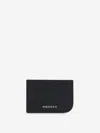 Alexander Mcqueen Black Leather Card Holder In Black