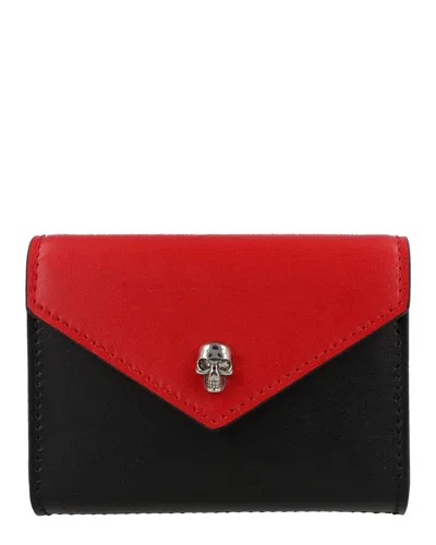 Alexander Mcqueen Logo Leather Card Holder In Black