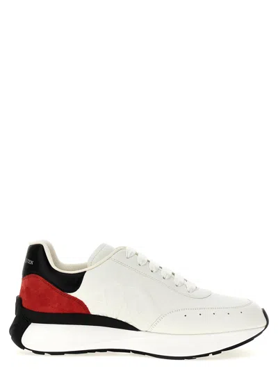 Alexander Mcqueen Logo Leather Sneakers In L.g./i.g./n./wh/s./b