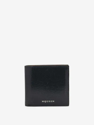 Alexander Mcqueen Logo Leather Wallet In Black