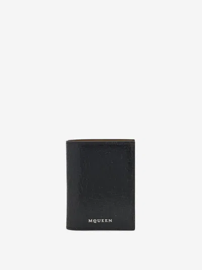 Alexander Mcqueen Logo Leather Wallet In Black