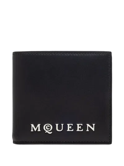Alexander Mcqueen Logo-lettering Bi-fold Wallet In Black
