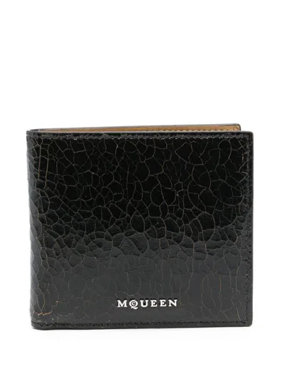 Alexander Mcqueen Logo-lettering Card Holder In Black