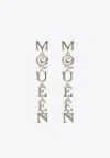 Alexander Mcqueen Interlocking Letter Earrings With Gold Finish In Metallic
