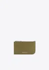 Alexander Mcqueen Logo-lettering Sling Zip Cardholder In Green