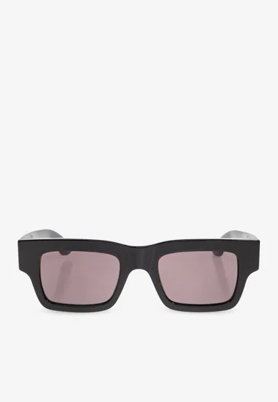 Alexander Mcqueen Logo Lettering Square Sunglasses In Black