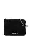 Alexander Mcqueen Logo Palque Chain-detailed Wallet In Blacksilver
