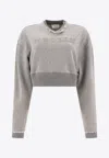 Alexander Mcqueen Logo Patch Cropped Sweatshirt In Gray