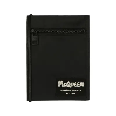 Pre-owned Alexander Mcqueen Logo Patch Crossbody Pouch 'black/off White' | Men's Size Onesize