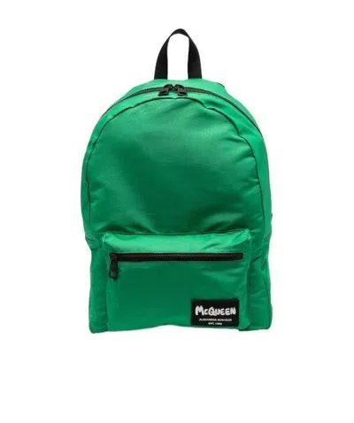 Alexander Mcqueen Logo-patch Detail Backpack In Green
