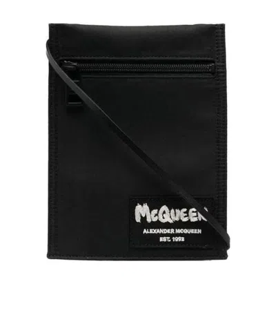 Alexander Mcqueen Logo-patch Messenger Bag In Black