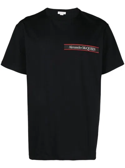 Alexander Mcqueen Logo Patch Short-sleeve T-shirt In Black