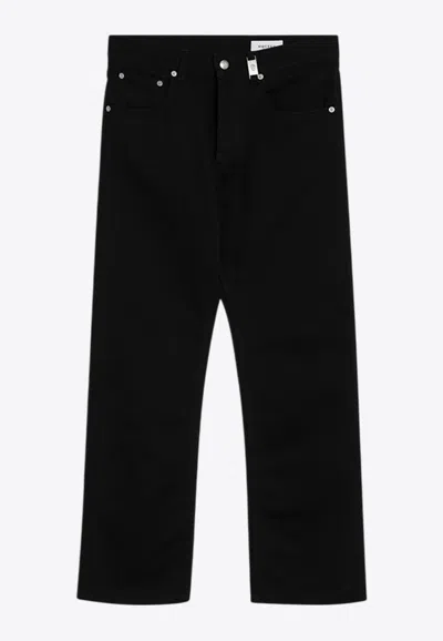 Alexander Mcqueen Logo Patch Straight-leg Jeans In Black