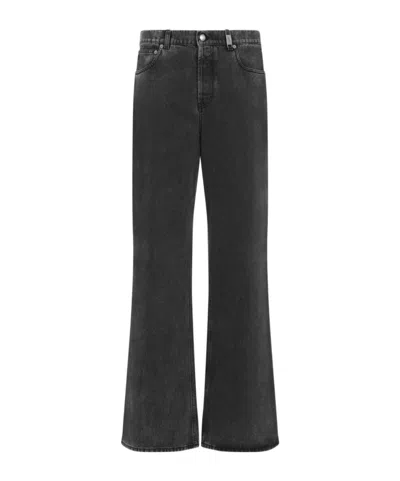 ALEXANDER MCQUEEN ALEXANDER MCQUEEN LOGO PATCH WIDE-LEG JEANS