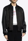 Alexander Mcqueen Logo Patch Zip-up Bomber Jacket In Black