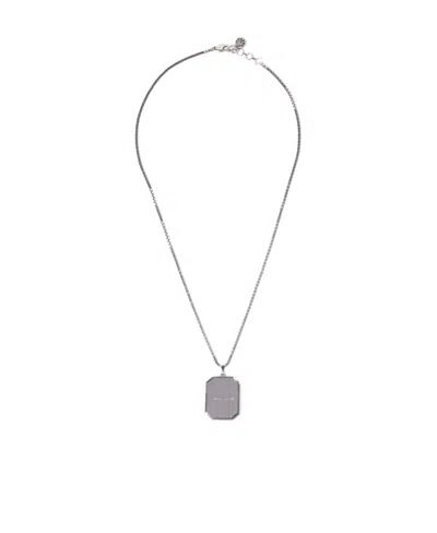 Alexander Mcqueen Logo-pendant Box Chain Necklace In Nude