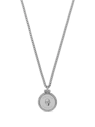 Alexander Mcqueen Logo Pendant Necklace In Silver