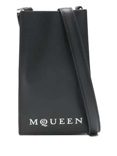Alexander Mcqueen Logo Phone Holder In Black
